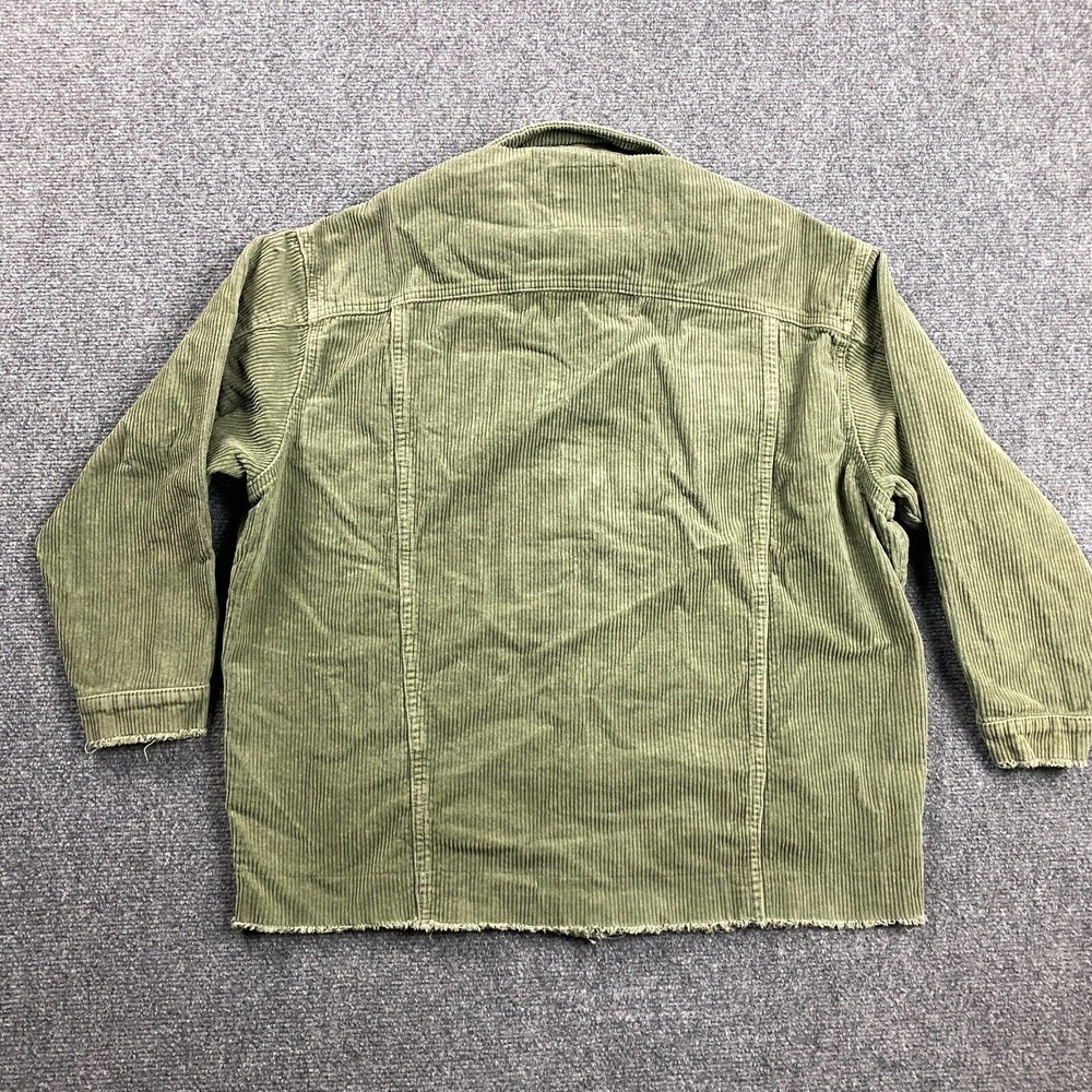 Zara Jacket Womens Small Corduroy Green Trucker Front Pockets‎ Outerwear Frayed - Picture 7 of 10